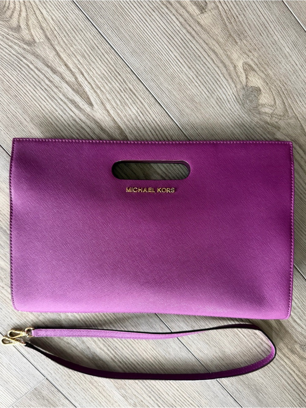 Michael Kors Fuchsia Saffiano Leather Clutch - Picture 6 of 6